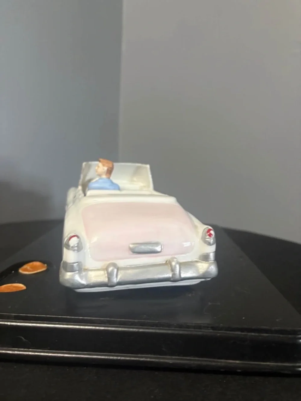 White Convertible Diecast Car Model with Driver Figure, White Car Vehicle Type